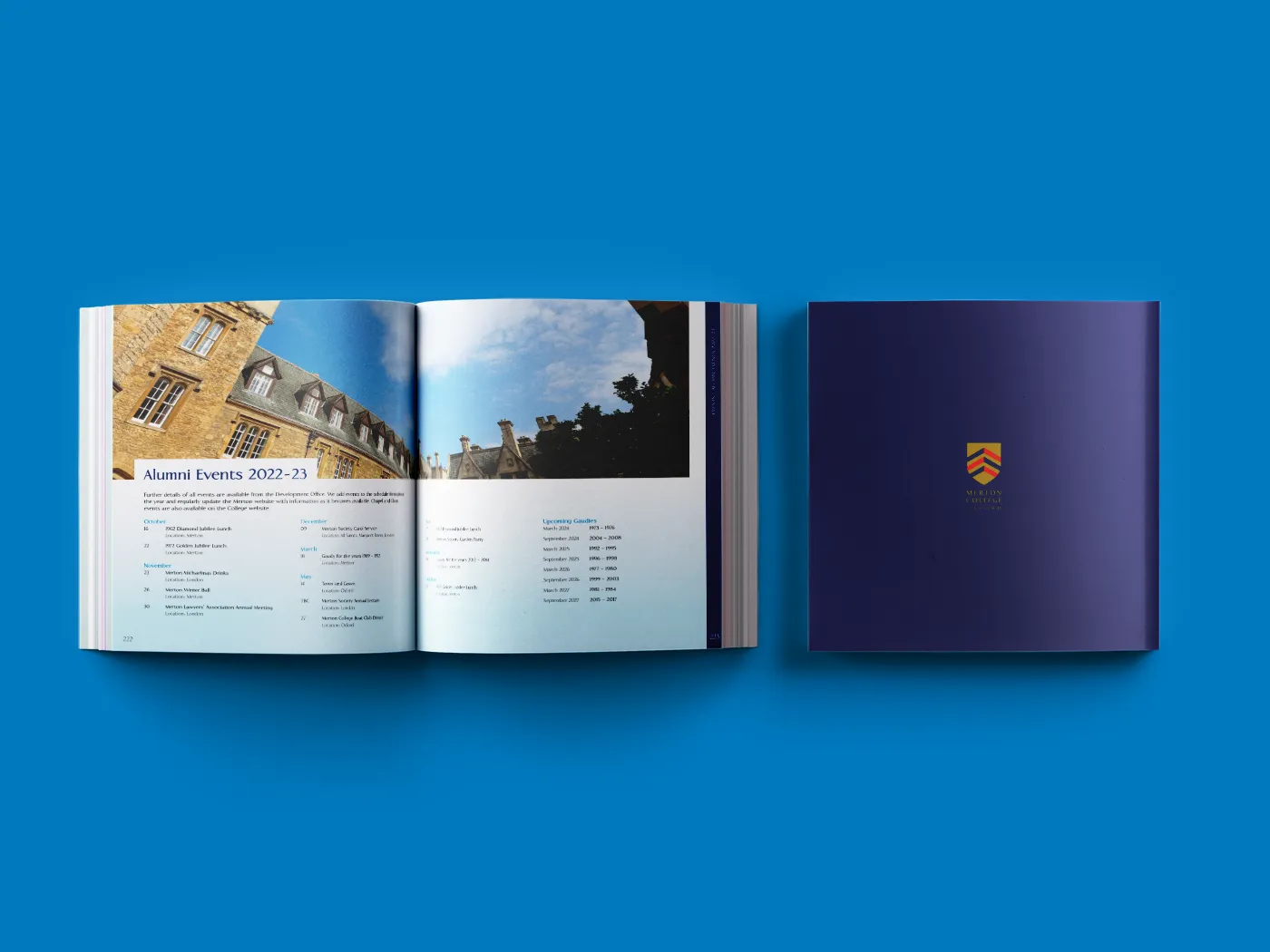Merton College Record: Inside Back Pages and Back Cover Design